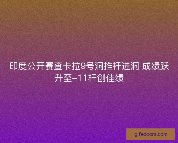 印度公开赛查卡拉9号洞推杆进洞 成绩跃升至-11杆创佳绩